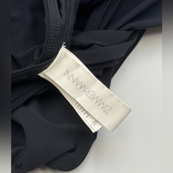 🆕 ZIMMERMANN 🧿 NWOT Ottie High-Neck Draped 1PC Swimsuit, Black - Sz 4 US 10/12 - Picture 12 of 16